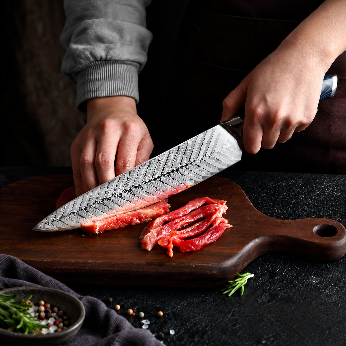 Soruken Sumi 4-Piece Damascus Kitchen Knife Set – G10 Handles