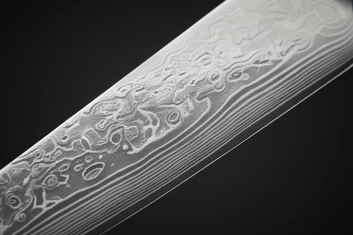 Why choose the Japanese Kitchen Knife Set 7-Piece – Damascus Pattern Blades, Mahogany Wood Handles – Soruken Akane?